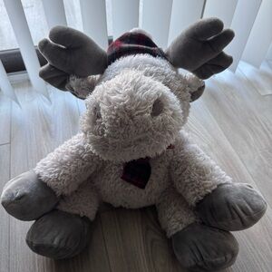 Cozy Plush Moose Toy with Gray Accents